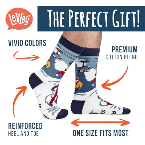 Lavley Fun Socks for Skiiers and Snowboarders - Funny Gifts for Men and Women who Love to Ski - Unisex, One Size Fits Most2