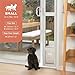 Hakuna Pets White Glass Patio Pet Door for Sliding Doors, Small | Adjustable Height 77.2”– 83.5”, Damage-Free or Permanent Install, Locking Panel Included