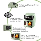 5L Air Fryer with Visual Glass Window | 1350W Digital Touch Screen, 8 Presets & 230°C Max Temp | Detachable Dishwasher Safe Basket - Green - Image 4