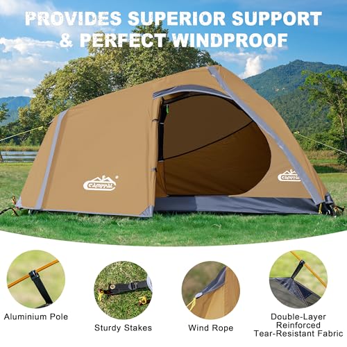 Carpa impermeable y resistente al viento para 1 persona miniatura 3