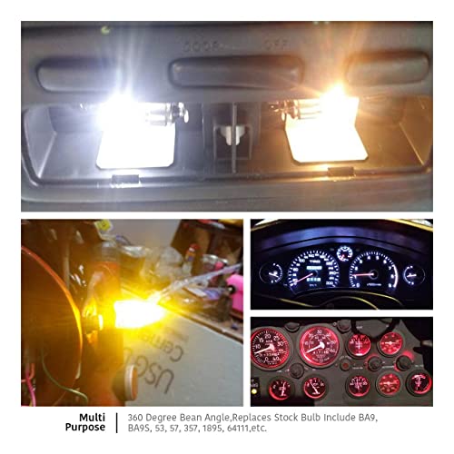Luyed 5 X Super Bright 3014 24-Ex Chipsets Ba9 Ba9S 53 57 1895 64111 Led Bulbs Used For Side Door Courtesy Lights Map Lights,Xenon White #TOP5