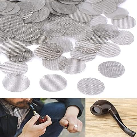 100pcs Pipe Screens,15mm Reusable Stainless Steel Smoking Pipe Screen Filters,Mesh Gauze Screens,Screens Filters Pipe Screens Smoking Pipe Bowl Screens for Pipe,Rig,Bong Gauze Ash Catcher Cover