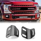 WeiSen 22' Straight Light Bar Lower Front Bumper Grill Light Bar Mount Brackets Compatible with 2020 2021 2022 Ford F250 F350 F450