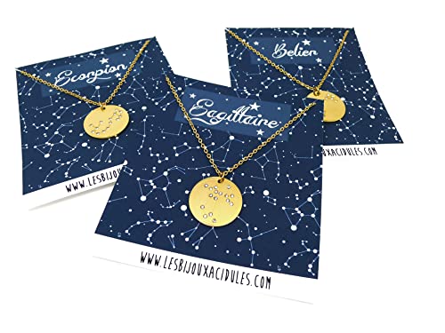 Collier Verseau en acier inoxydable doré inaltérable avec strass
