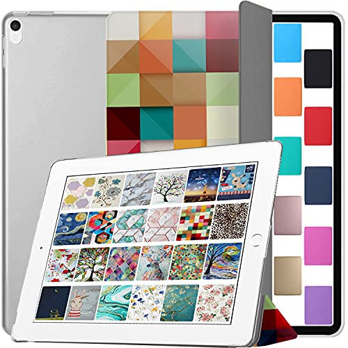 Image of DuraSafe Cases for iPad 10.5 Inch 2017 Air 3 2019 [ PRO 10.5 Air 3rd Gen ] A1701 A2152 A2123 MUUL2HN /A MUUK2HN /A MUUJ2HN /A MQDX2HN /A PrintediPad Cover Translucent Frosted Hard Back - Color Grid