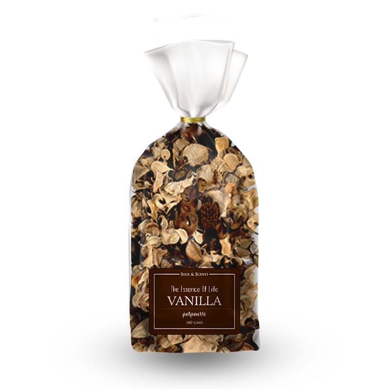 Soul & ScentsVanilla Potpourri 140g - Dried Flowers Fine-Living Fragrance, Natural Decoration and Mood Enhancer for Home Decor