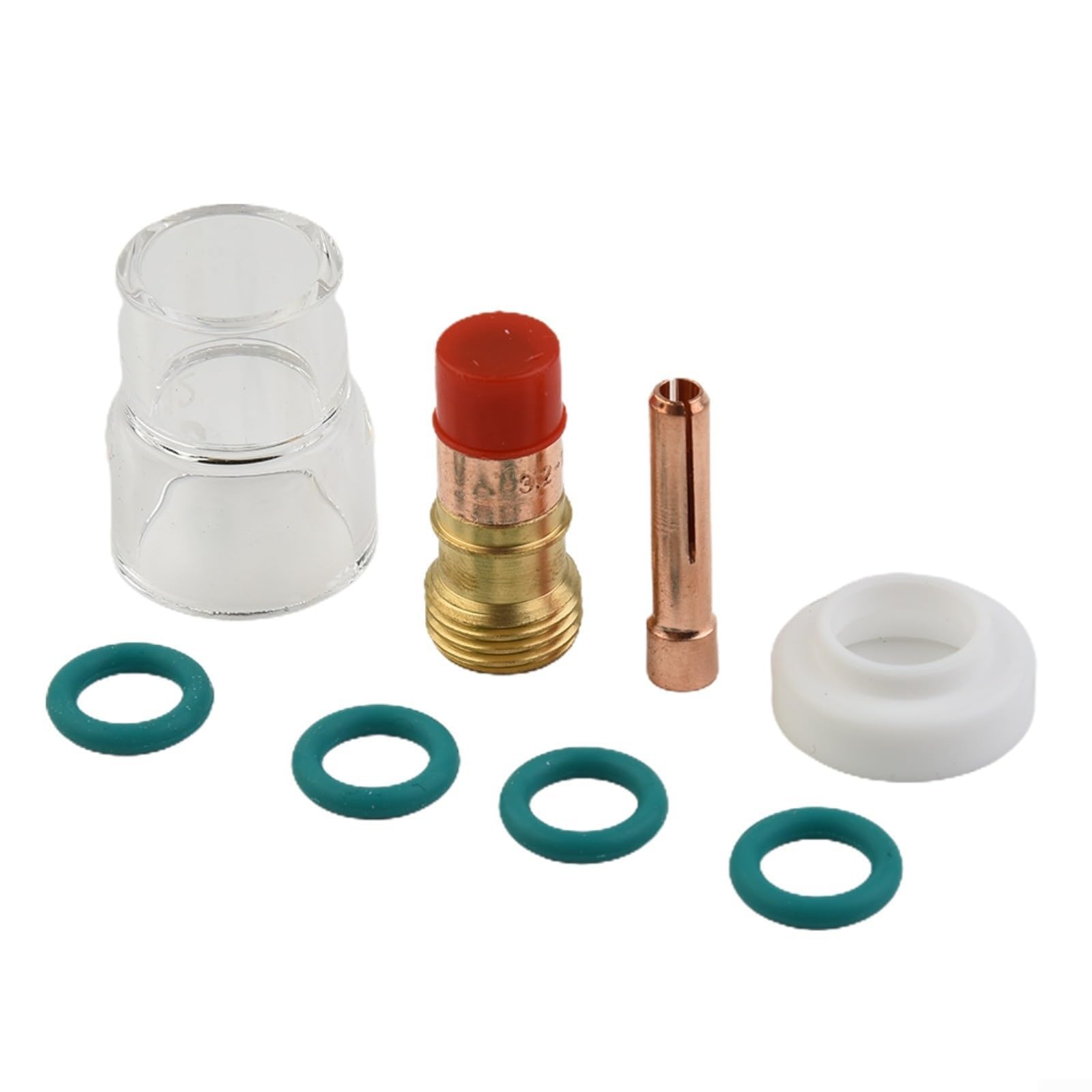 Kit torcia TIG 8Pcs per WP 17 18 26, lente a gas 12 con tazza di vetro resistente al calore, corpo pinza 3,2 mm