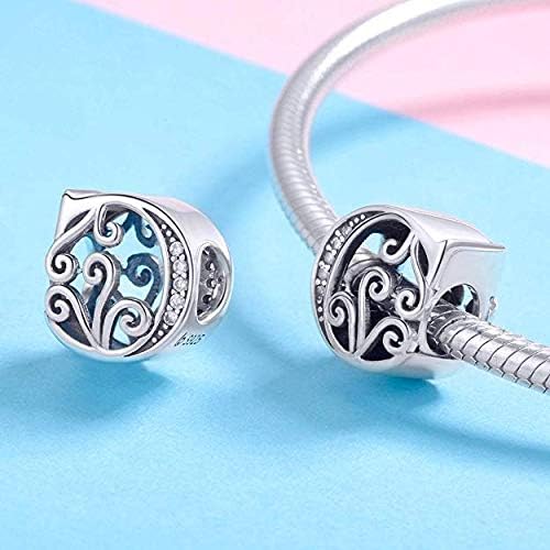 Genuine 925 Sterling Silver Initial A-Z Alphabet Bead 26 Letter Charms for Pandora Bracelet Jewellery (C) - Image 5