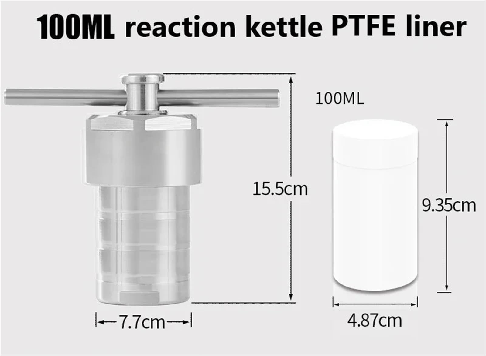 Reaktor syntezy hydrotermalnej Reaktor z autoklawem hydrotermalnym o pojemności 100 ml z syntezą hydrotermalną w komorze PTFE