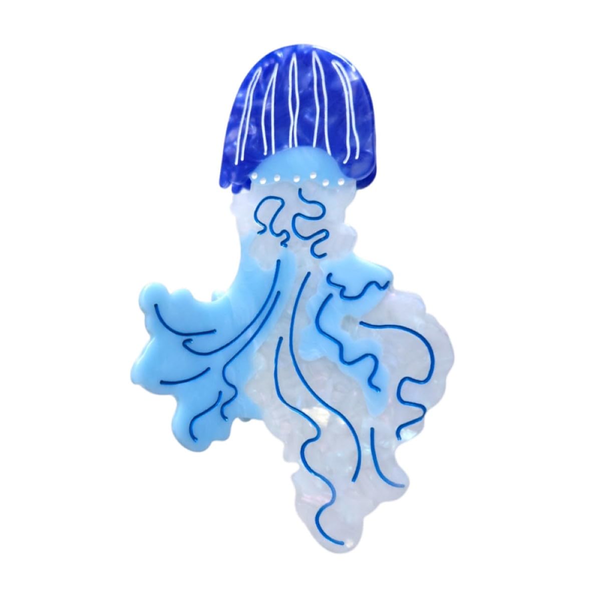 Dreamy Jellyfish Hair Clips,Cute Acetate Hair Clip,Big Claw Clips for Women,Blue