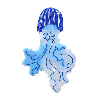 Dreamy Jellyfish Hair Clips,Cute Acetate Hair Clip,Big Claw Clips for Women,Blue