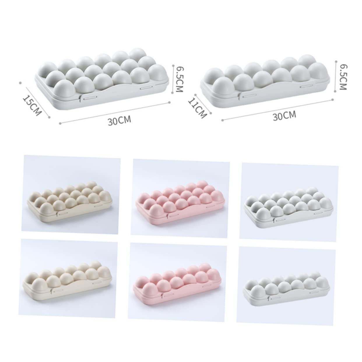 BESTonZON 2 Piezas 18 Cajas De Almacenamiento con Tapas Contenedor De del Refrigerador Organizador De Porta con Tapa Huevera De Despensa Bandeja De Superpuesto