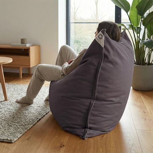 Housse Pouf Géant XXL Anti-UV 180x140 Gris Deco Arts