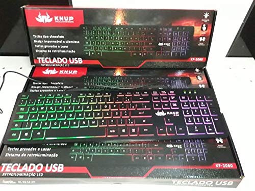 Teclado Gamer Knup Kp-2060 Abnt2 Preto Com Luz Rgb