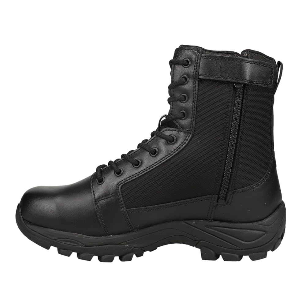 BATESMens Fuse Mid Zip 8 Inch Waterproof Work Work Safety Shoes Casual - Black