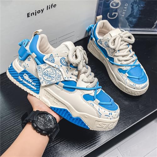 Y2K Chunky Sneakers for Women, Graffiti Design Platform Shoes, Height-Increasing Casual Big Size Travel4