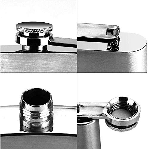 8 oz/224ml heupfles, 2 stuks roestvrij stalen heupfles, draagbare zak whisky, roestvrij stalen vlag, voor wandelen, jagen, kamperen, klimmen camping Barbecue Bar Party Drinker, Silve - Image 5