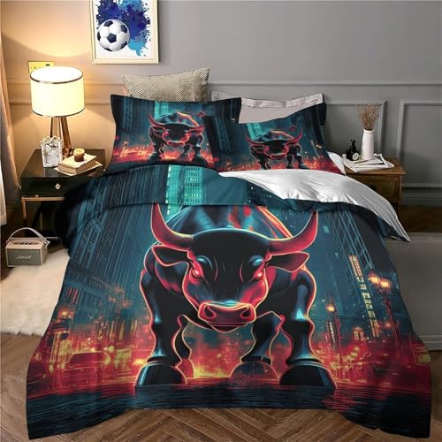 Housse de couette taureau 3D pour décorer la chambre ado cyberpunk