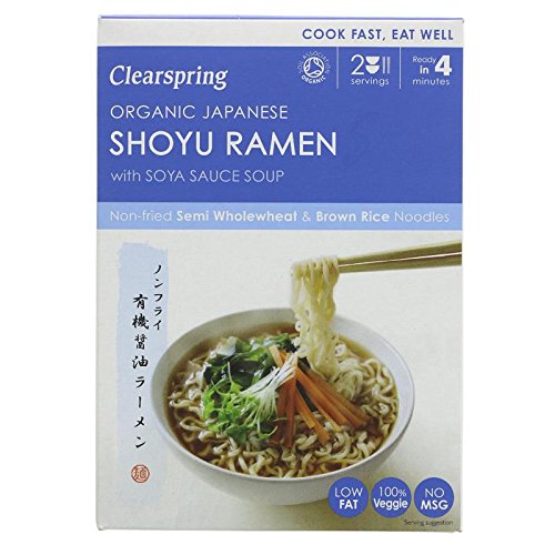 Clearspring Organic Japanese Shoyu Ramen Noodles with Soya Sauce Soup 170g - Pack of 2