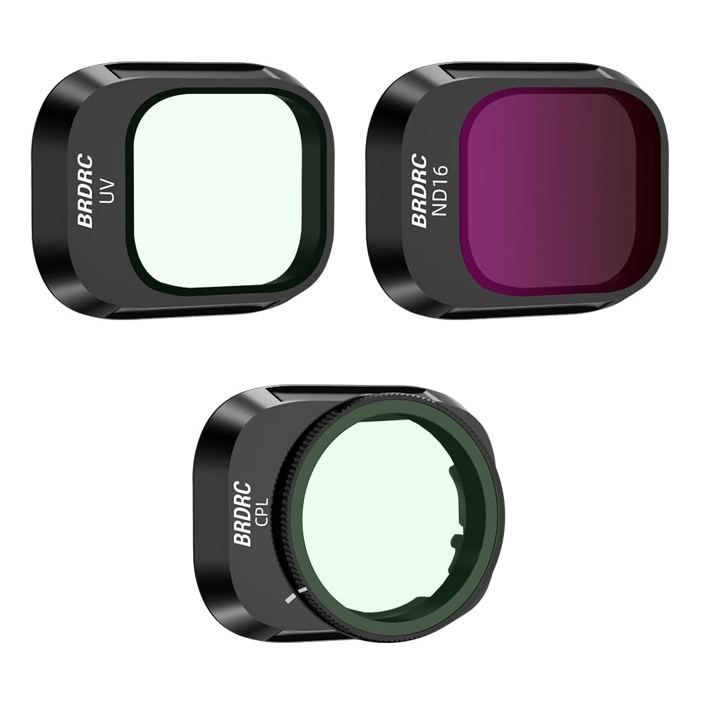 PALUMMA Filtro de cámara de dron para DJI Mini 4 Pro Drone Lens UV CPL ND16 Filtro polarizador Accesorios para drones (3 piezas)