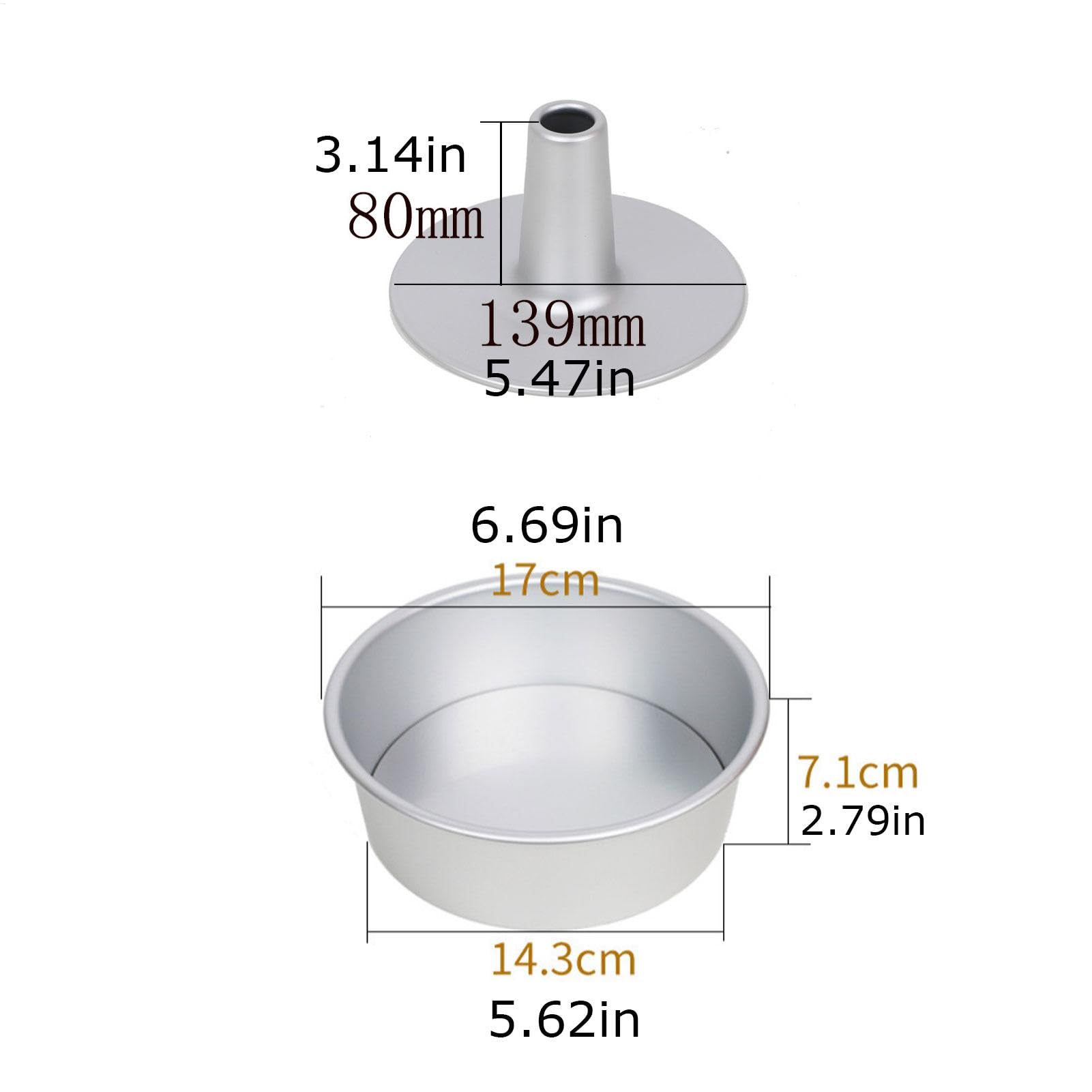 Chiffon Kuchenform, 15,2 cm Angel Food Kuchenform mit abnehmbarem losem Boden, Antihaftbeschichtung Aluminiumlegierung Pfund Kuchenform mit Rohr, Angel Food Kuchenform Chiffon Kuchenform Tube