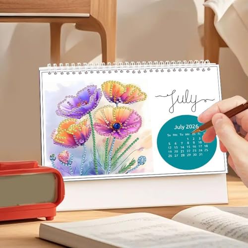 Calendrier 2026 avec strass outil planification 12 mois DIY - 2