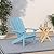 YEFU Adirondack Chair Weather Resistant: Outdoor Chair HIPS Plastic Adirondack Chairs - Patio Chairs with Wood Texture - Lawn Fire Pit Deck Porch Garden Chairs for Adults (Blue)