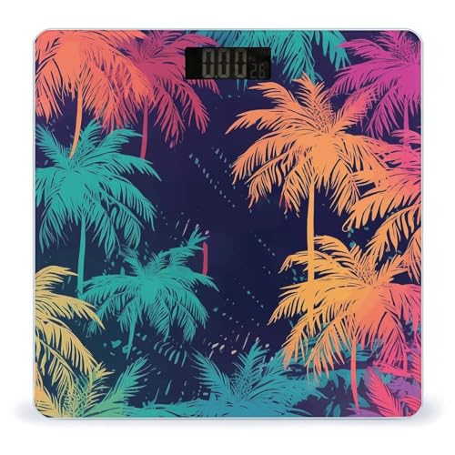 Báscula Digital Colorful Palm Trees para Baño 26x26 cm miniatura 1