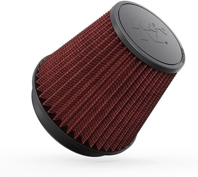 K&N High-Flow Original Lifetime Universal Clamp-On Air Filter: High Performance, Premium, Washable: Flange Diameter: 6 In, Filter Height: 6.5 In, Flange Length: 1 In, Shape: Round Tapered, RF-1042