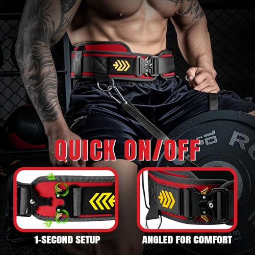 Image of MANUEKLEAR Quick Locking Weighted Belt, Double-Layer Dip Belt for Weight Lifting, Weighted Pull Up Belt for Powerlifting Squat