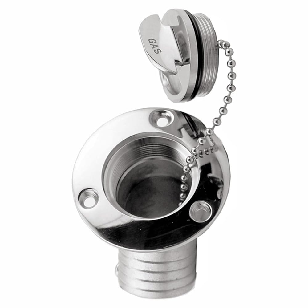 BE-TOOL 38mm/1.5in-DIESEL Deck Fill, 316 Stainless Steel Filler with Keyless Cap Mirror Polishing Boat Fuel Deck Fill for Boat Yacht Caravan