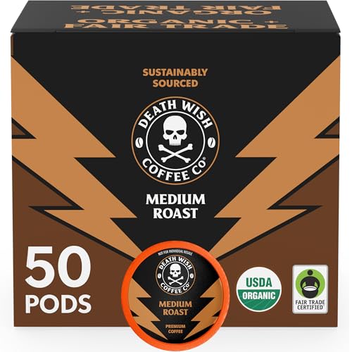 Death Wish Coffee, Medium Roast Single Serve Pods - USDA