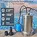 FOTING Edelstahl Tauchpumpe 900 W, 13.000 l/h, Förderhöhe max. 9 m, Eintauchtiefe max. 7 m, einstellbarer Schwimmerschalter, Thermoschutz, für Pool, Keller, Schacht