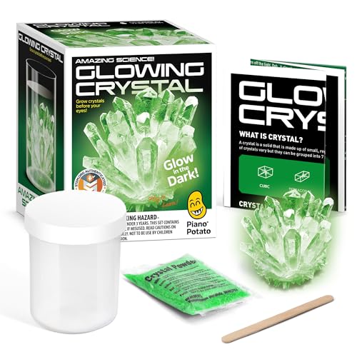 EDUMAN Crystal Growing Kit for Kids - Experiment Kit with Crystal Powder Grow Your Own Crystals STEM Craft Kit as Gift for Boys and Girls (Green)