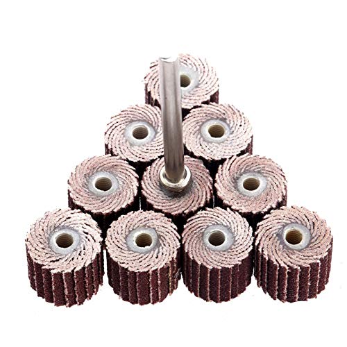 10Pcs 240 Grit 10103mm Sanding Flap Disc Grinding Flap Wheels Brush Sand Mandrel Suitable for Rotary Tool YYDFPIIA