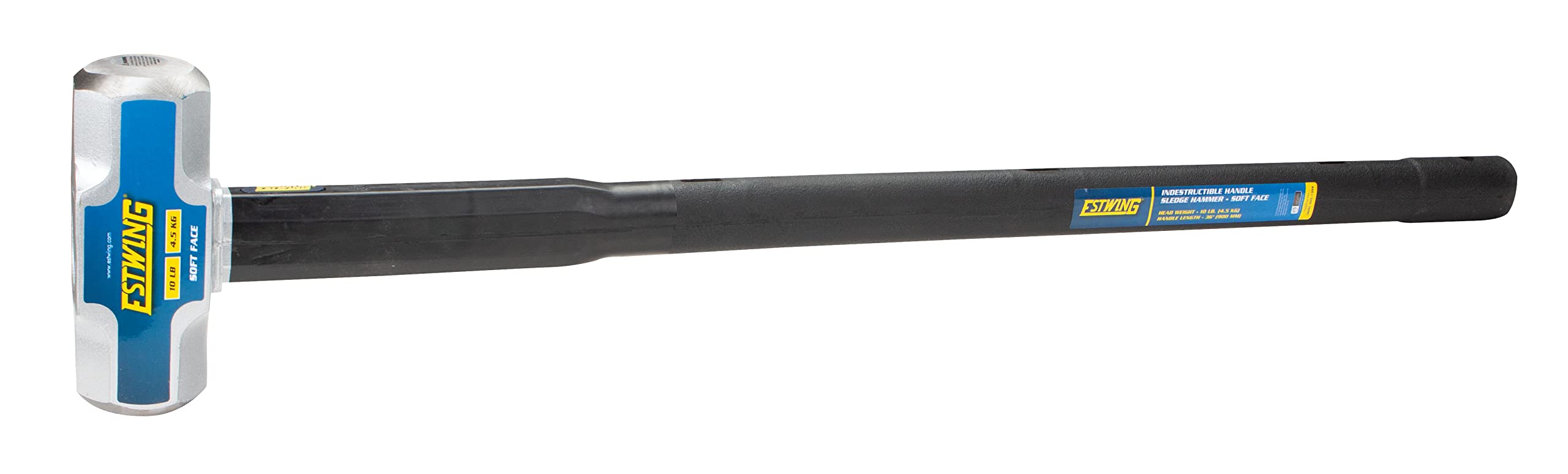 Estwing 10 lb Soft Face Sledge Hammer - 36" Indestructible Handle, Shock-Absorbing Grip, Overstrike Resistant