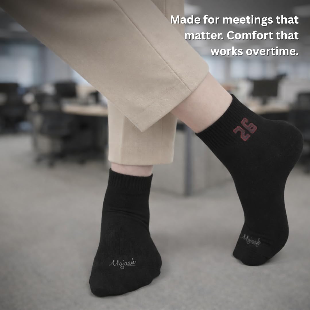 Mojaah Essentials Unisex Fine Cotton Ribbed Ankle Socks (Pack of 5, Multicolor) | Sweat Absorbent, Moisture Wicking, Ultra Soft, Breathable & Stretchable | Socks for Men & Women, Daily & Gym Wear 2
