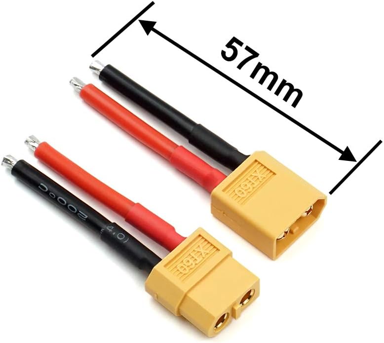elechawk 5 Pairs XT60 Plug Connector Female and Male with 14AWG Silicon Wire for RC Lipo Battery Cable Drone Car Boat