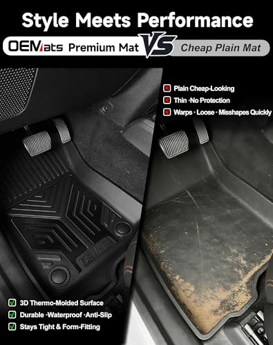 Image of Premium Color TPE Floor Mats for Jeep Wrangler JL 2018-2026 4 Door Gas /MHEV Type (Not Fit for JK or PHEV) | Carbon Fiber Wing Design | All-Weather Car Floor Liners Full Set 1st & 2nd Row Mats