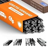 TIVENDIS Konstruktionsprofil 40x40 Nut 8 Set 6 Stück 2 Meter Aluminium Alu Profil schwarz eloxiert Systemprofil für Rahmenbau und Montage
