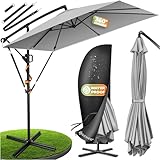 KESSER® Ampelschirm Holly Sonnenschirm Rechteckig LED Solar | Kurbel-Schirm mit...