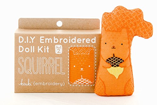 Image of DIY Embroidery Doll Kit by Kiriki Press | 3 Skill Levels - Beginner to Advanced (Squirrel - Level 2)