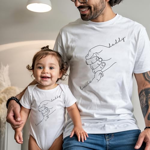 Personalized Our First Father's day Together Matching Design Shirts and Onesie 53