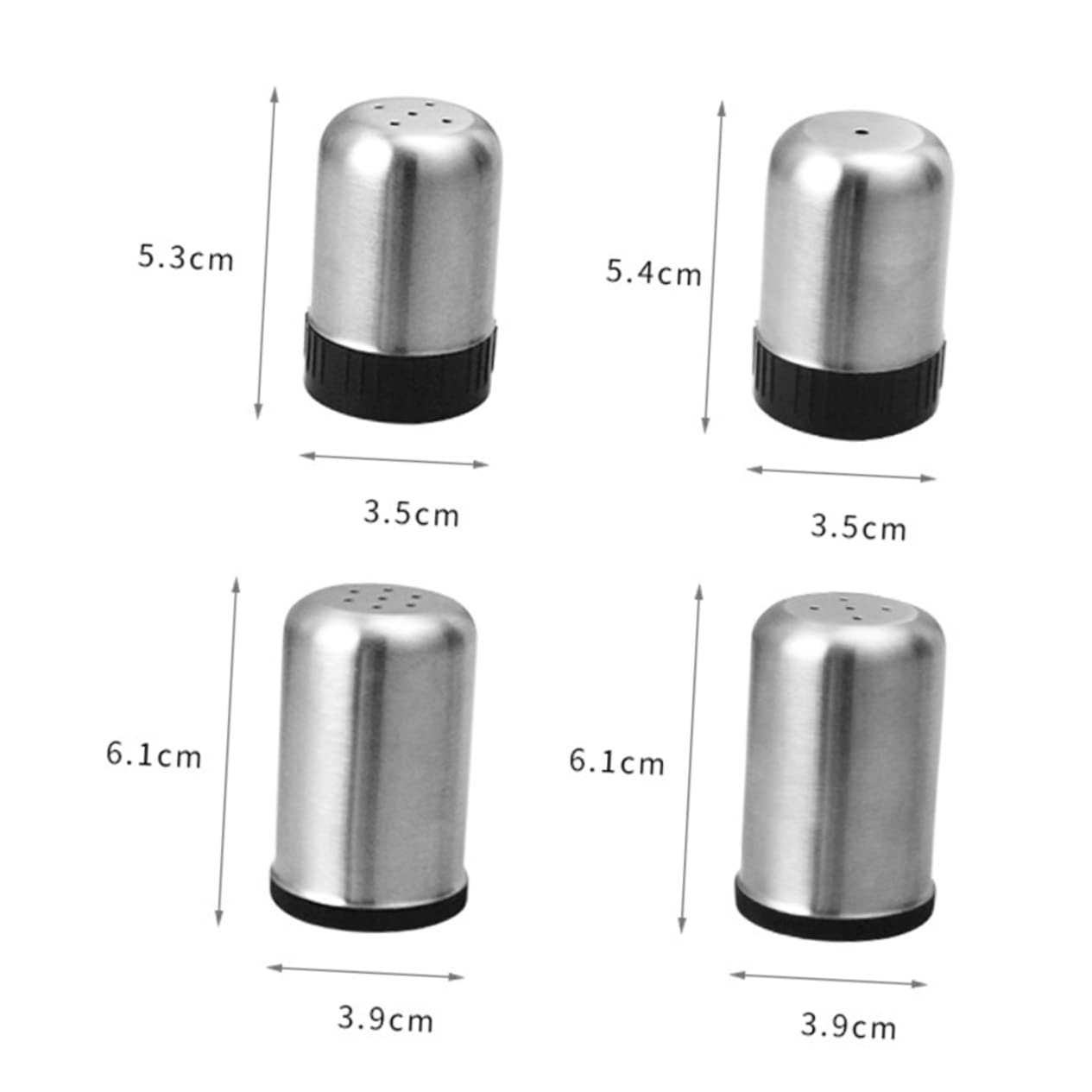 OFFSCH Cooking Essential 4pcs Stainless Steel Seasoning Storage Bottle Pepper Bottles Sprayer for Bbq Kitchen Use