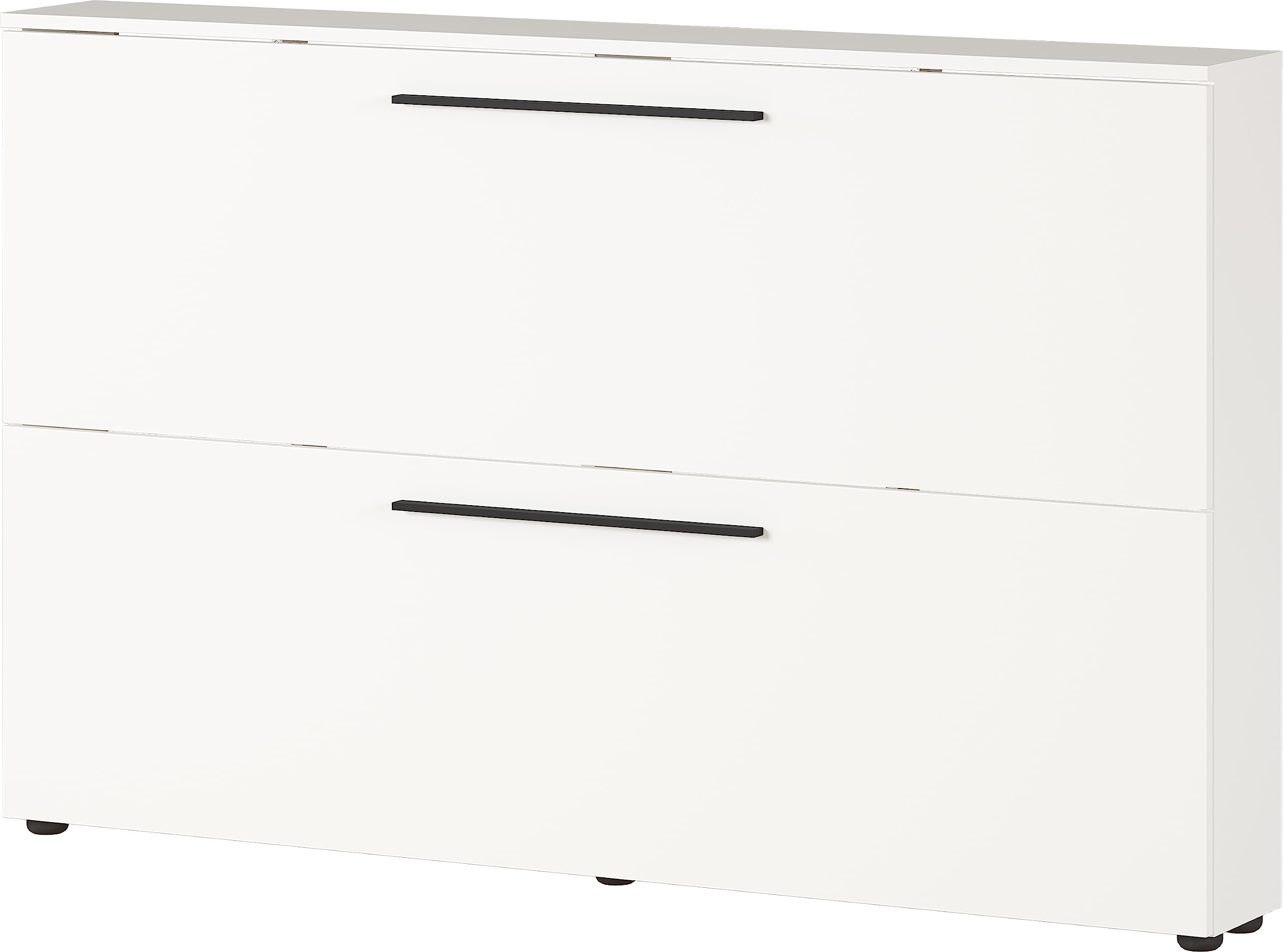 Germania Armario Zapatero 2576-84 GW-Utah, en Blanco, con Espacio para 12 Pares de Zapatos, Poca Profundidad, Ideal para pasillos Estrechos, 140 x 85 x 19 cm (Ancho x Alto x Fondo)