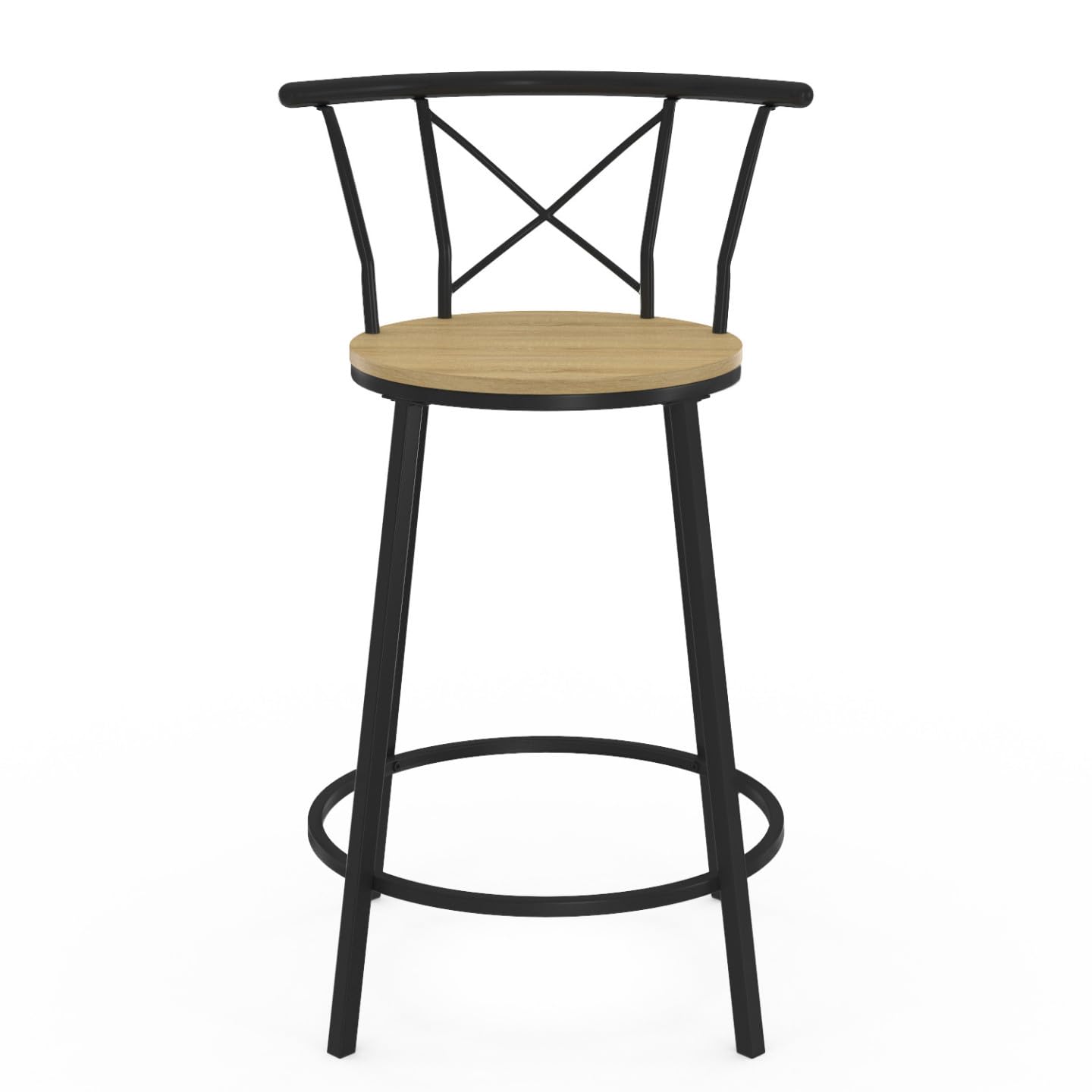 IDMarket - Lot de 4 tabourets de Bar bistrot Detroit avec Dossier arrondis