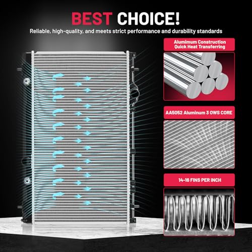 Image of BDFHYK 2362 Aluminum Radiator for Dodge Neon, SX 2.0 2000-2005, AT
