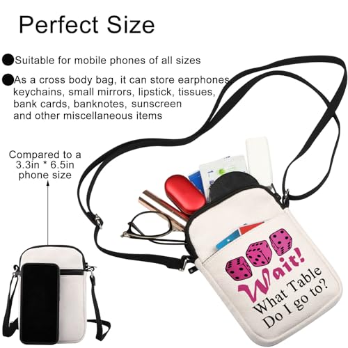 JNIAP Dice Game Crossbody Bag Game Night Gifts Game Queen Gifts Dice Game Travel Purse3