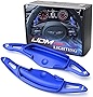 iJDMTOY Blue CNC Billet Aluminum Steering Wheel Larger Paddle Shifter Extension Covers Compatible With 2018-up Hyundai Genesis G70 Sedan