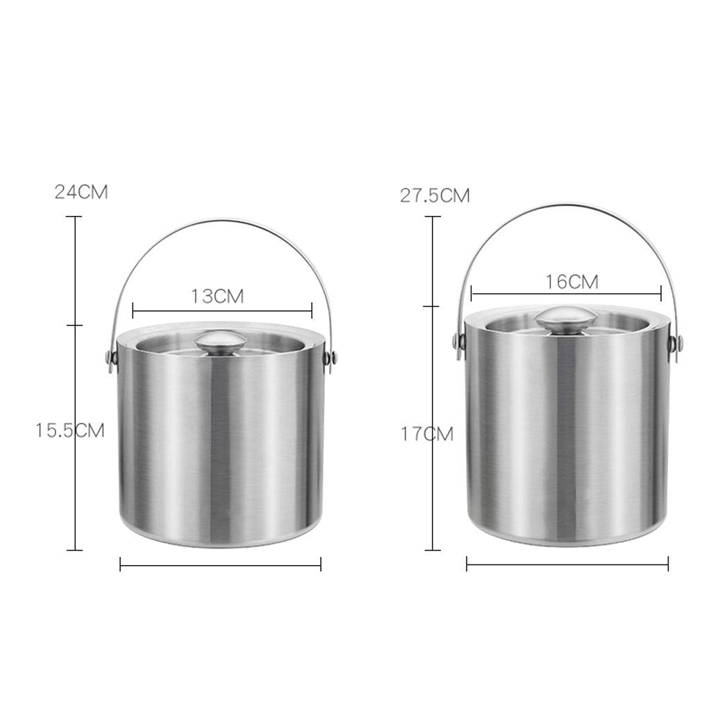 Cubitera - Cubitera, Enfriador de Botellas de Vino de Acero Inoxidable de Doble Pared con Aislamiento y Tapa, Cubitera con Piedras y Pinzas para Fiestas